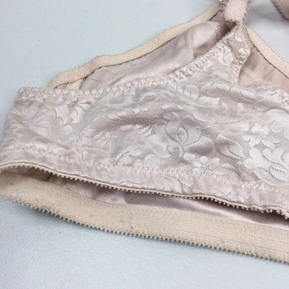 Bali Women's Wire-Free Bra Double Support 42C Beige Full Coverage Wireless 3372 - Picture 7 of 14